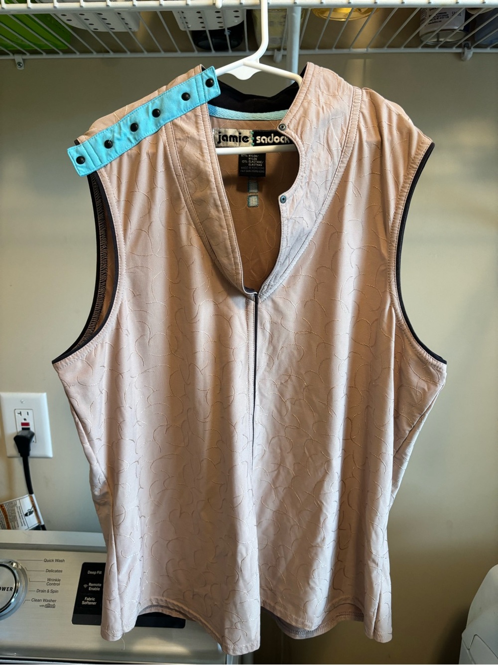 jamie sadock Sleeveless Golf Polo with Aqua Shoulder Accent women’s medium